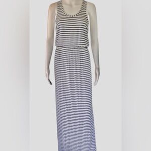 J. Crew Black and White Striped Maxi Dress